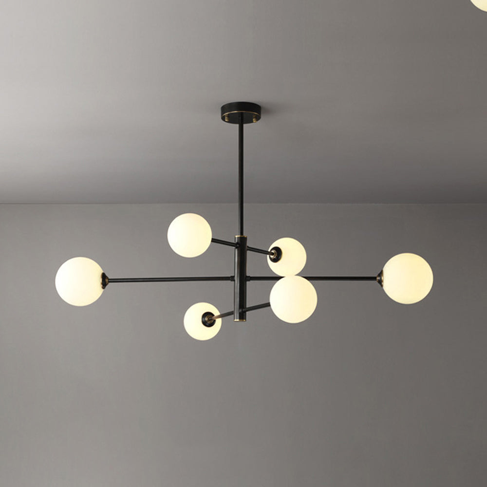 Milk Glass Chandelier with Globes/Globe Ceiling Light Ping Lighting